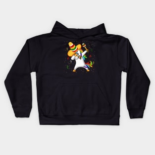 Dabbing Unicorn Cinco De Mayo Kids Hoodie